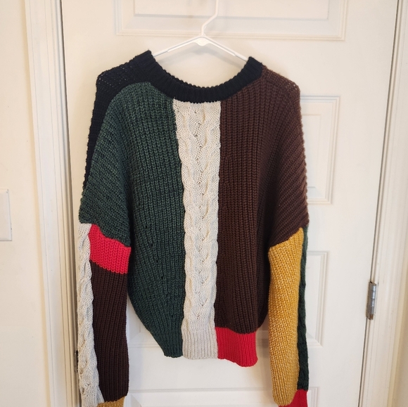 Pinkalicious Cable Knit Womens Sweater Color Block One Size #S476 - Picture 5 of 7